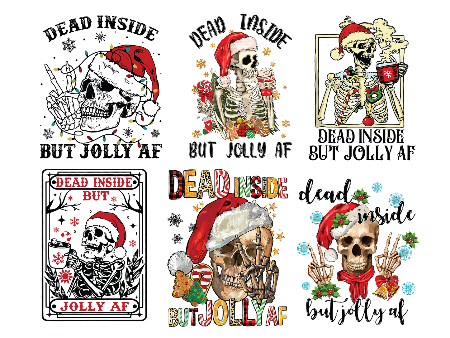 Dead Inside But Jolly AF Christmas PNG