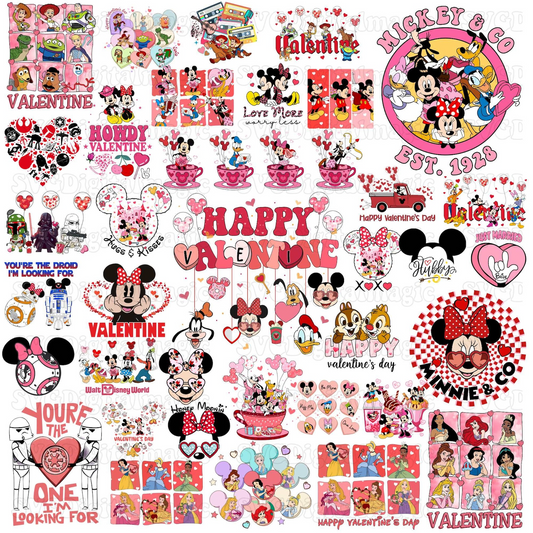 Mouse And Friends Valentine PNG Bundle