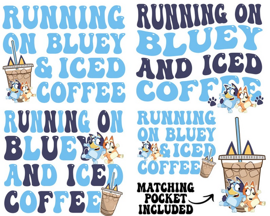 Running on Bluey and Iced Coffee Png