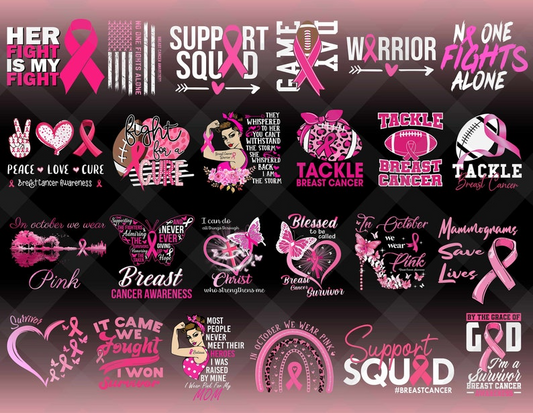 45+ Designs Breast Cancer PNG Bundle