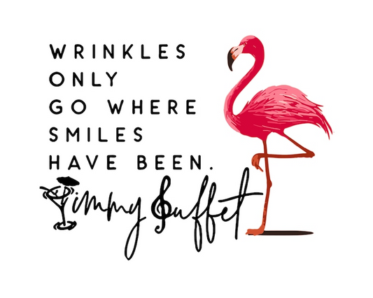 Wrinkles Only Go Where Smiles Have Been Flamingo Pink PNG
