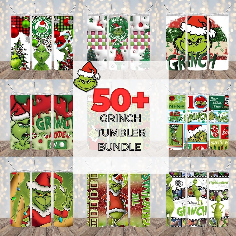 The Grinch Christmas Tumbler Wrap Bundle