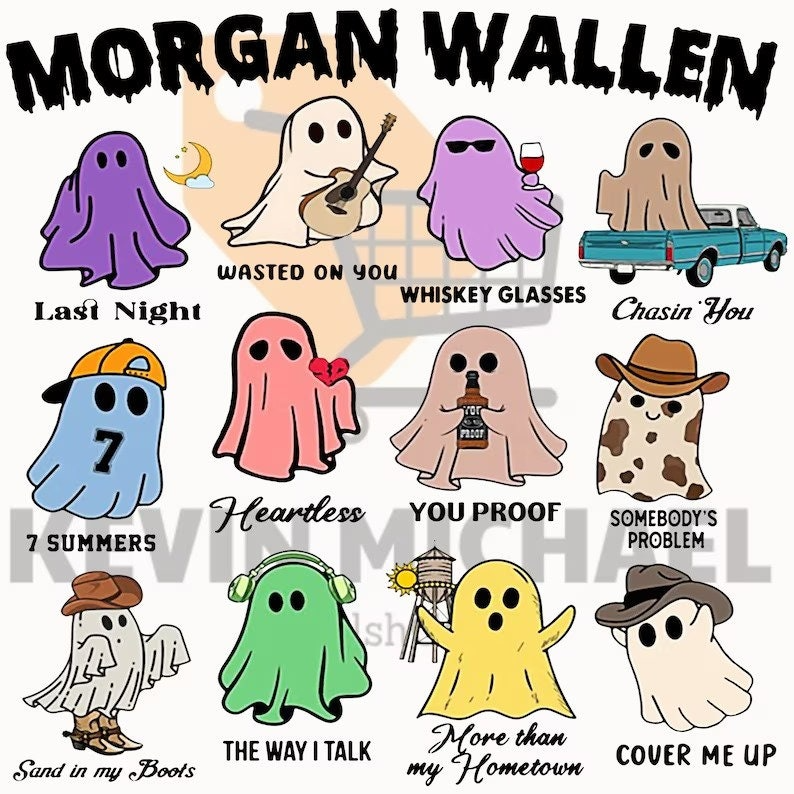 Funny Halloween Morgan Wallen Ghost PNG