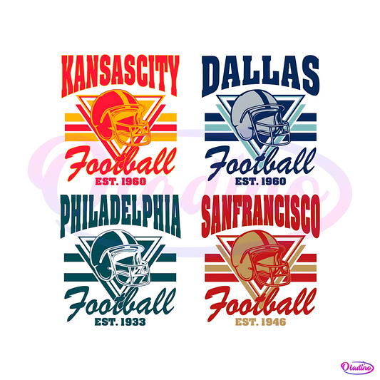 Vintage Football NFL Logo SVG Bundle